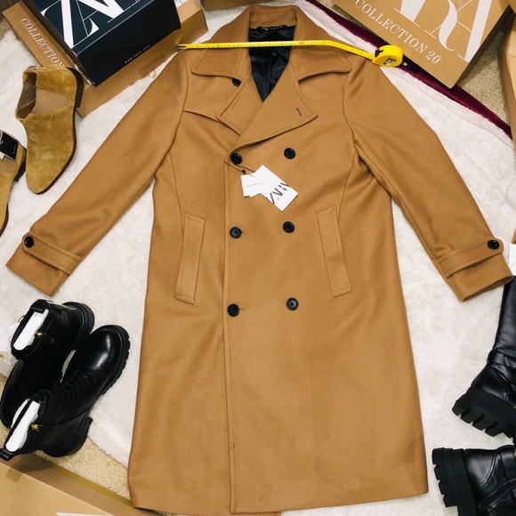 (SOLD OUT) ZARA MAN DOUBLE BREASTED COAT - LARGE - Picture 8 of 14